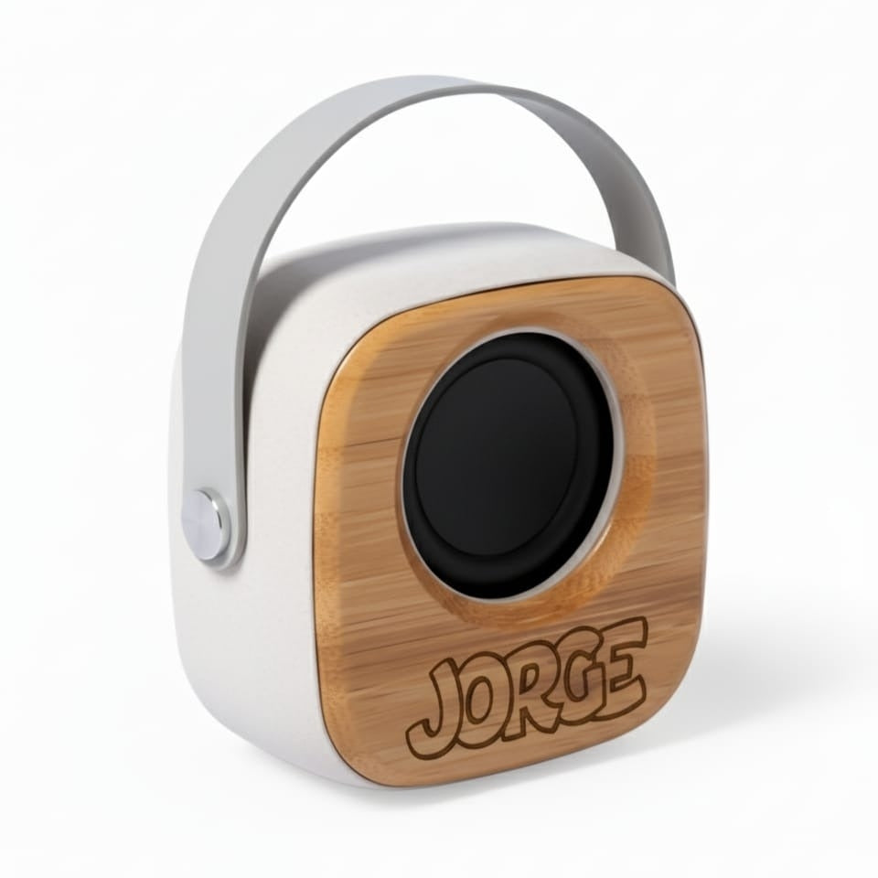Altavoz Bluetooth Portátil de Bambú Personalizado | Regalo Original