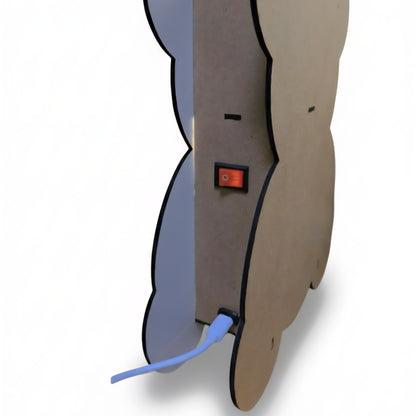 Lámpara de Noche Infantil Personalizada 🌙 LED Cálida de Madera | Oso, Búho o Unicornio | Luz Quitamiedos USB-C para Bebés y Niños con Nombre personalizado | Regalo Original Cumpleaños