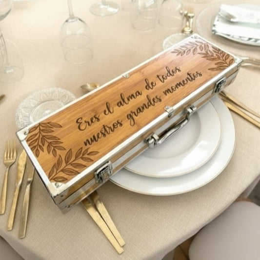 ¡El Regalo Perfecto! Kit de Utensilios de Barbacoa PERSONALIZADO Premium para Padrinos, Amigos y Cumpleaños - Parrilla con Estilo