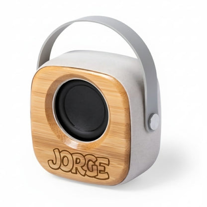 Altavoz Bluetooth Portátil de Bambú Personalizado | Regalo Original