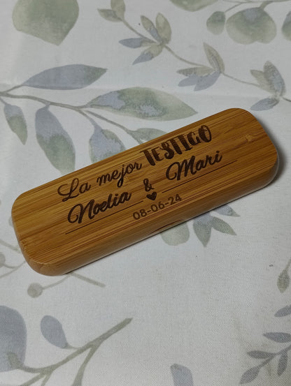Bolígrafos (2 bolígrafos en la caja) personalizados con caja de bambú