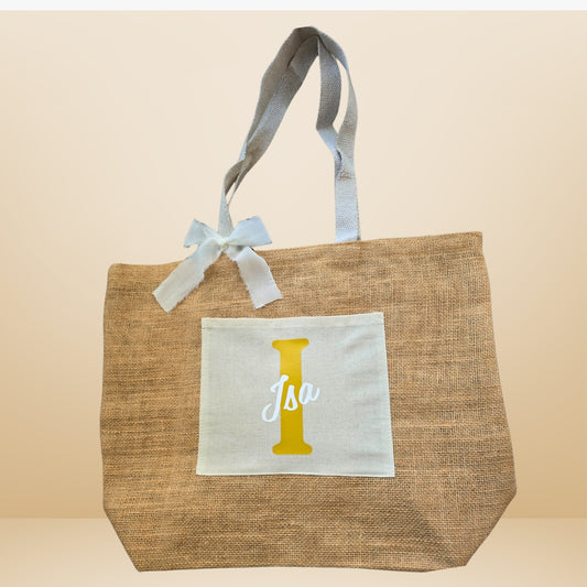 Initial tote bag