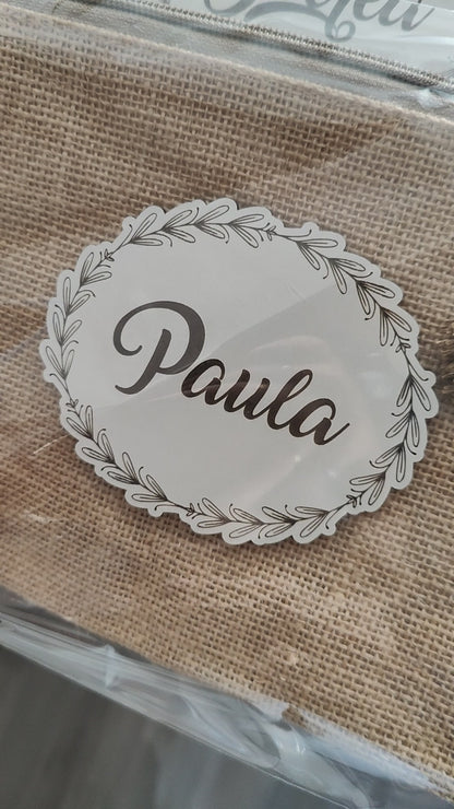 Pack Neceser de Yute Personalizado con Nombre + Bálsamo Labial
