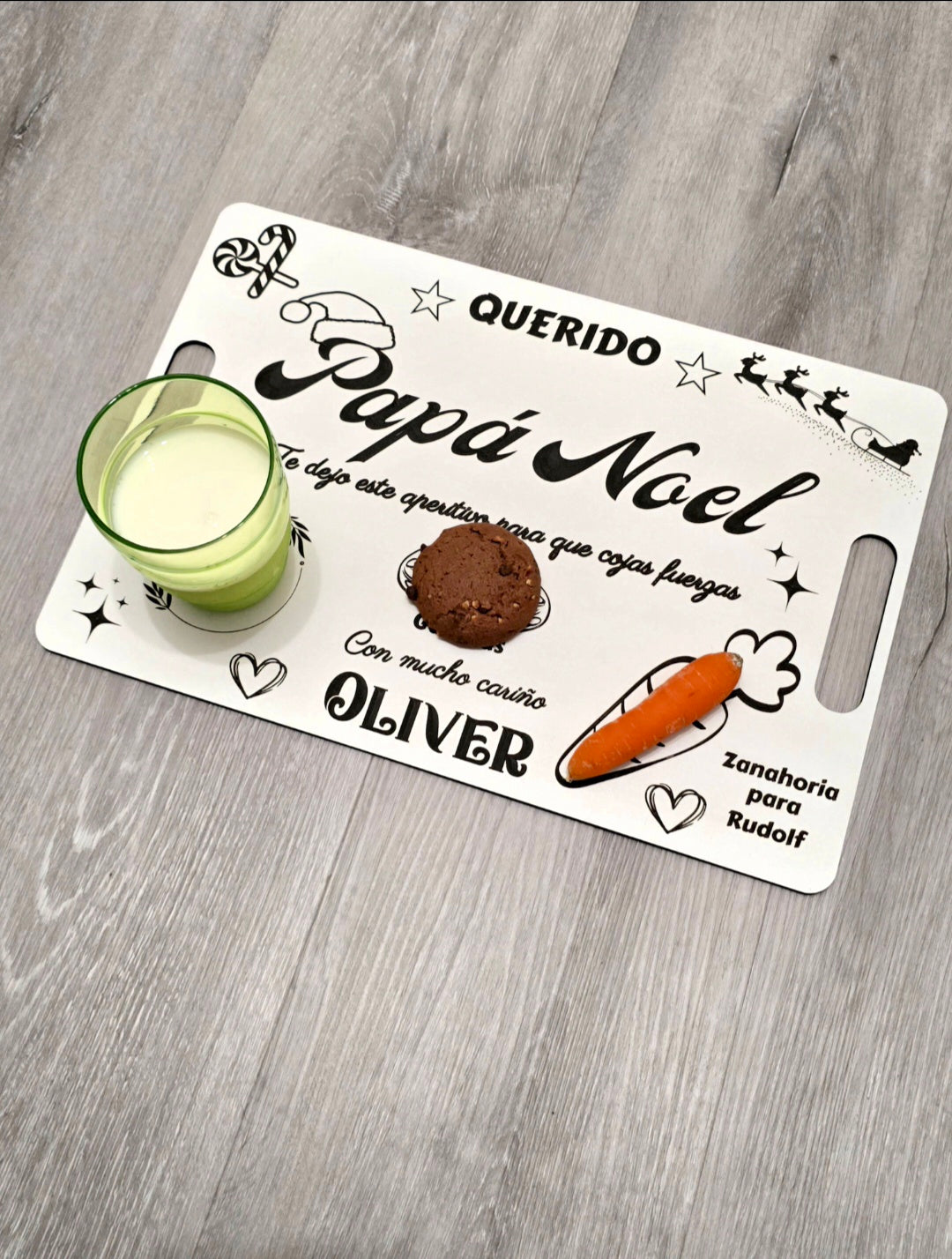 Bandeja REVERSIBLE de Navidad para Papá Noel y Reyes Magos