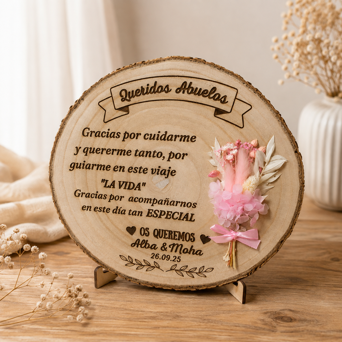 Slice of preserved flowers