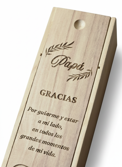 Caja de Madera Personalizada para Vino Papá