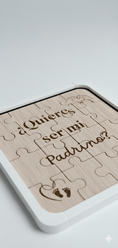 ¿Quieres ser mi Padrino?Puzzle de Madera grabado