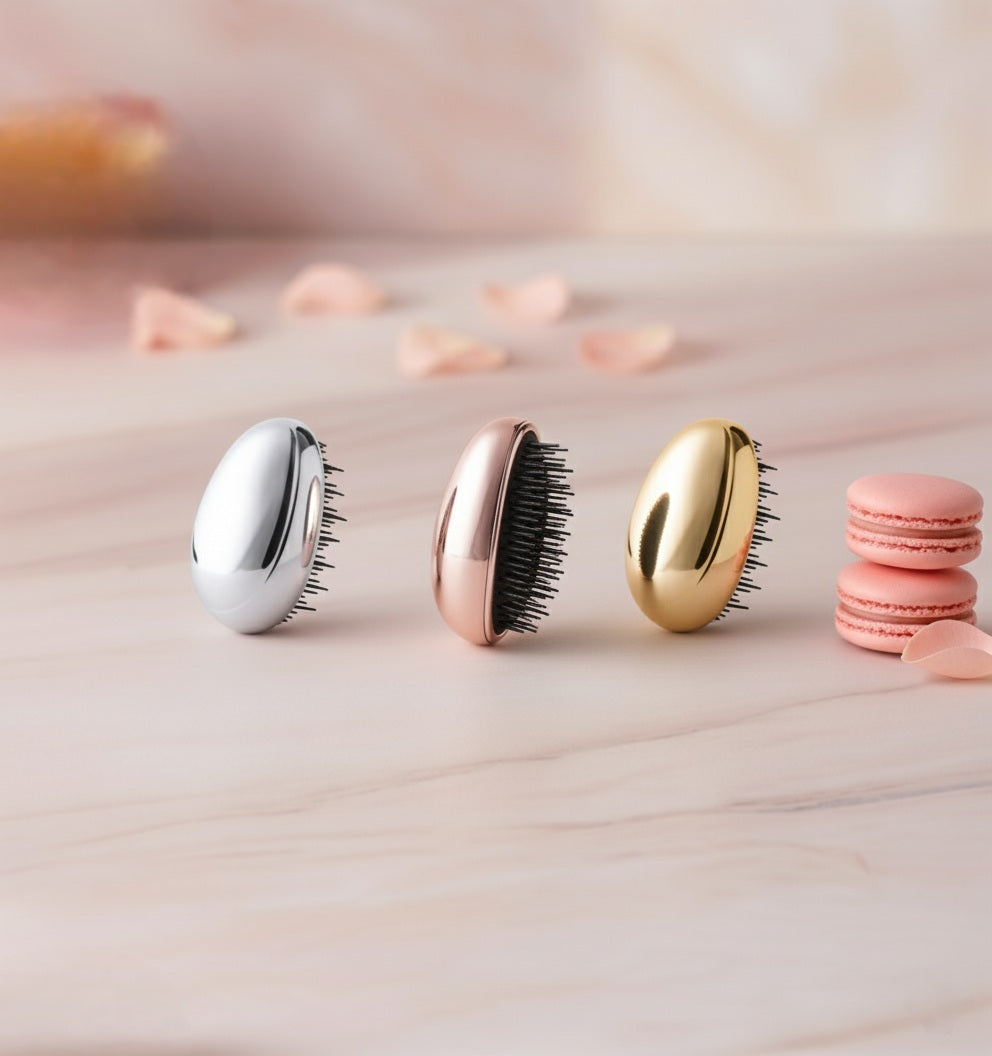 Cepillo Antienredos Metalizado Personalizado | Regalo Invitados Comunión Boda Bautizo