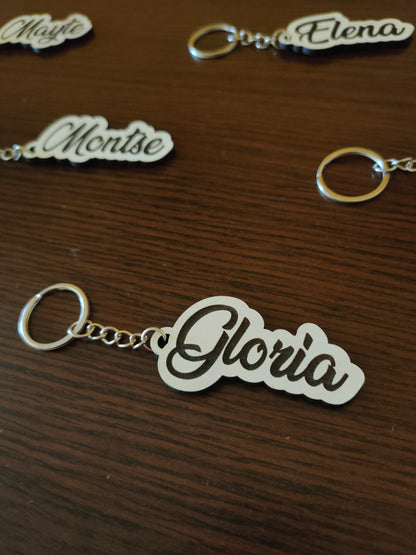 White keychain