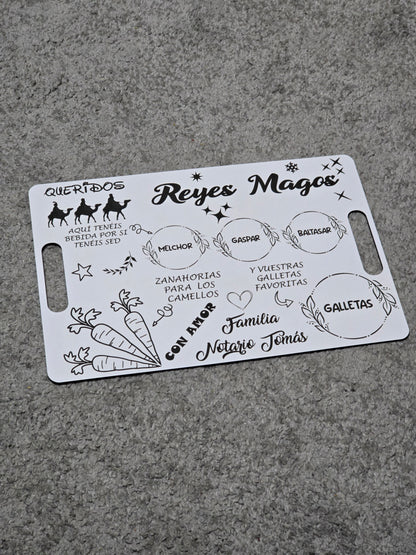 Bandeja REVERSIBLE de Navidad para Papá Noel y Reyes Magos