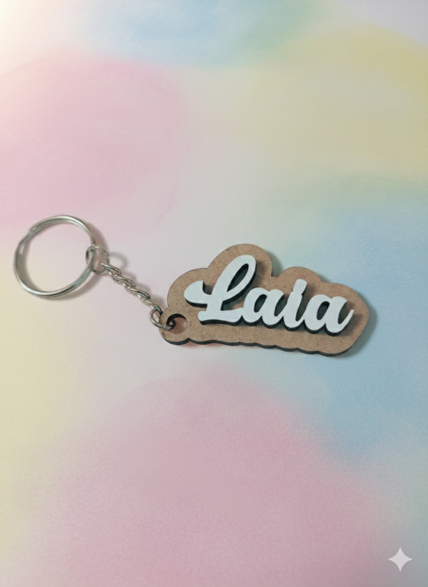 Llaveros de Madera Personalizados con Nombre en Relieve